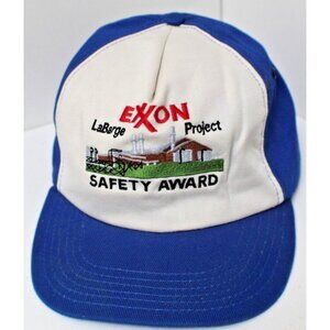 Vintage Exxon LaBarge Project Safety Award Embroidered Snapback Cap